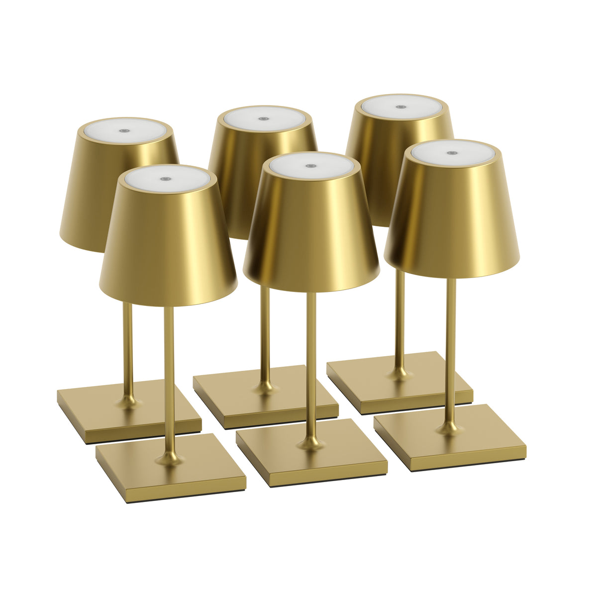 SIGOR Nuindie mini 3.0 LED Akku-Tischlampe, 6er-Set, goldfarben goldfarben
