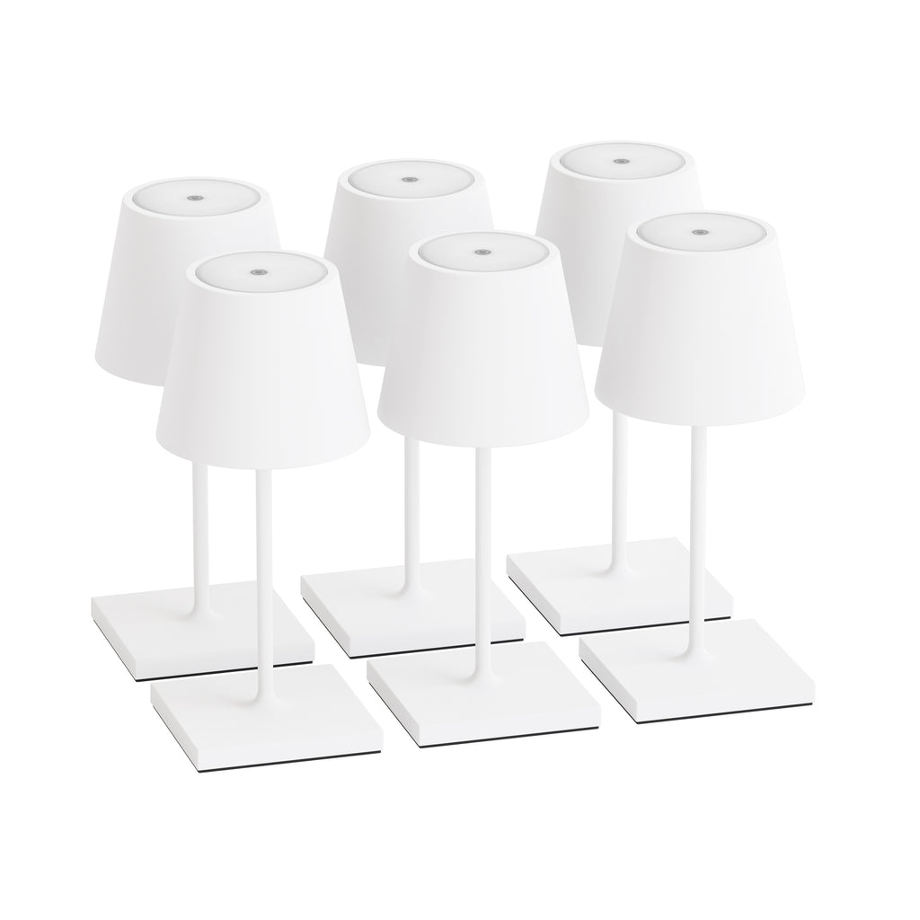 SIGOR Nuindie mini 3.0 LED Akku-Tischlampe, 6er-Set, schneeweiß schneeweiß
