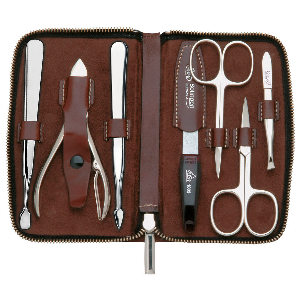 ManikÃ¼re Set ReiÃŸverschluss-Etui Serie "Houston", braun, 7-tlg. braun