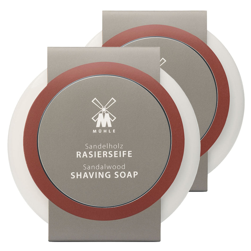 Doppelpack Rasierseife Sandelholz in Porzellanschale
