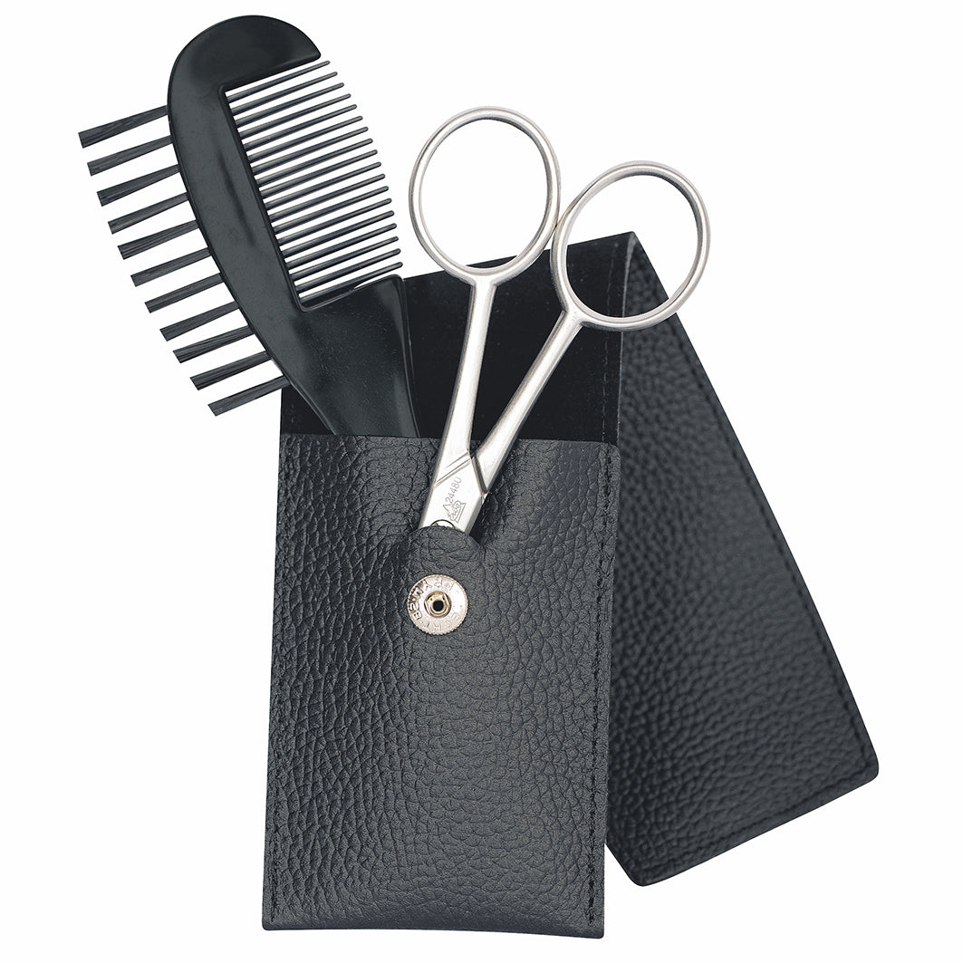 Bartpflege-Set im Etui, schwarz, 2-tlg. schwarz