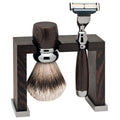 Rasierset Rhodium, 3-tlg. braun