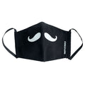 Gesichtsmaske schwarz mit Schnurrbart NULL