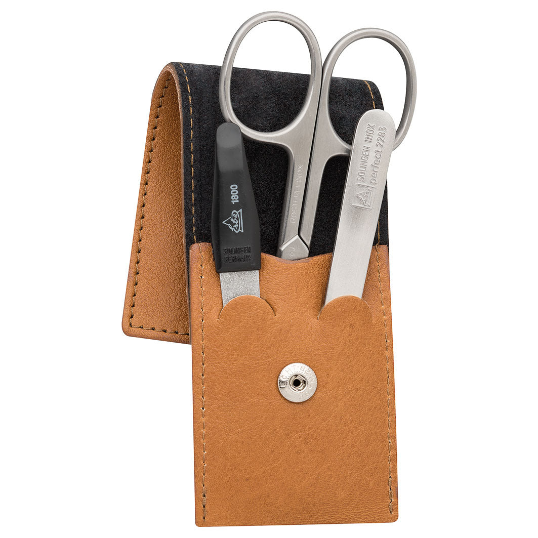 ManikÃ¼re Set Taschen-Etui Serie "Cognac", 3-tlg. cognac
