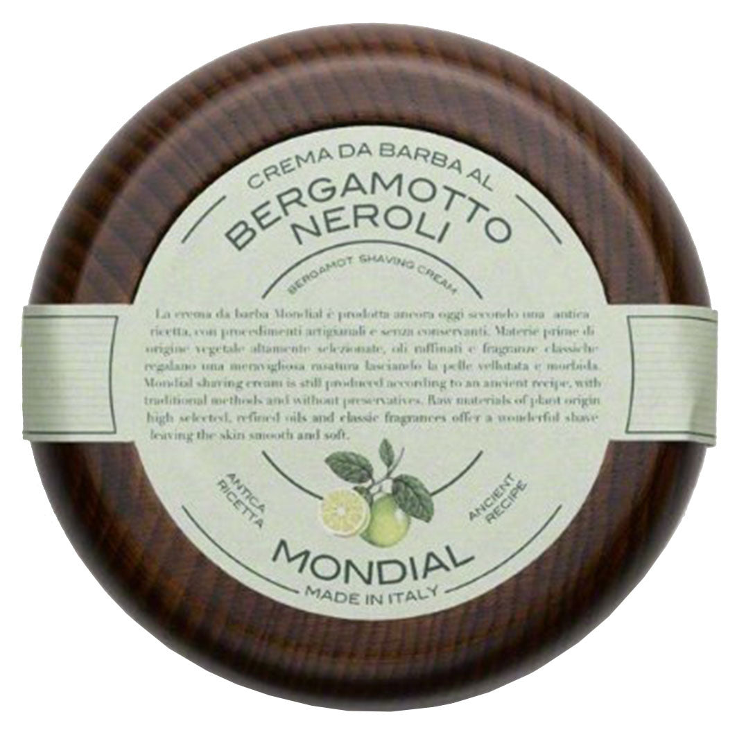 Bergamotto Neroli Shaving Cream im Holztiegel