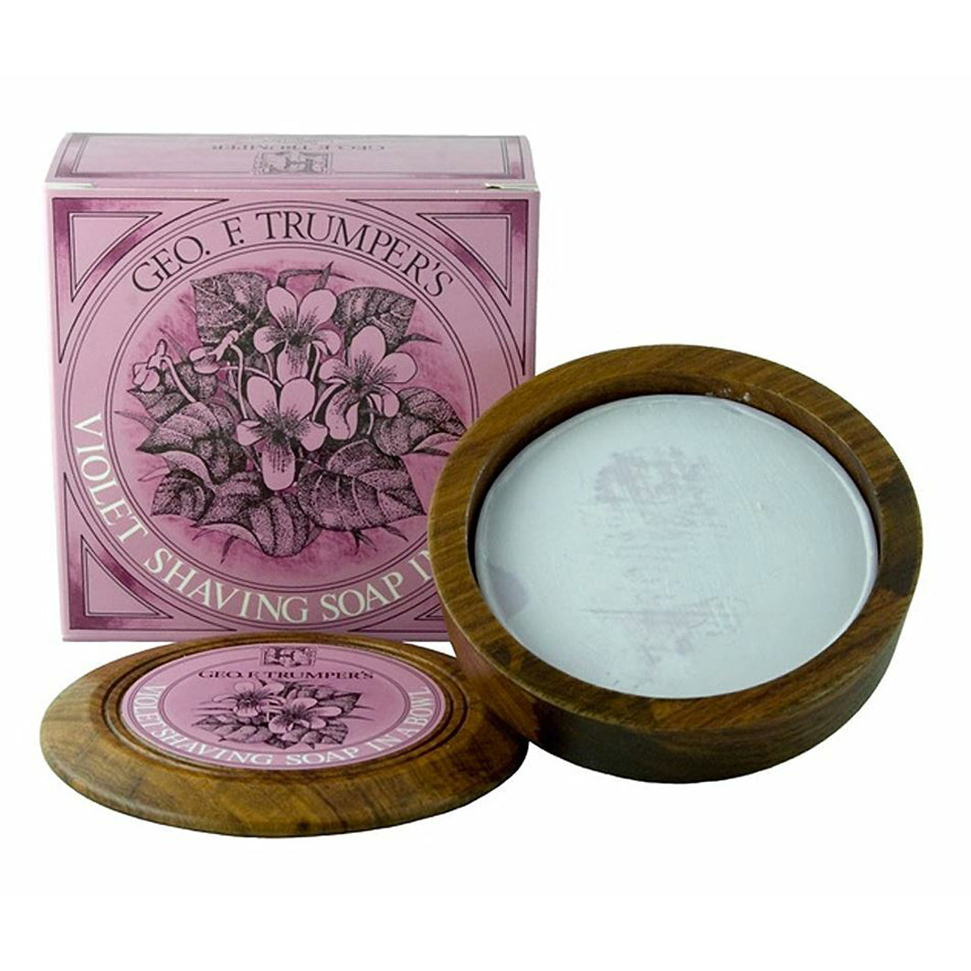 Violet Shaving Soap Wooden Bowl