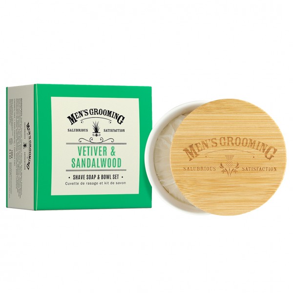 Men's Grooming Vetiver & Sandalwood Shave Soap & Bowl Set